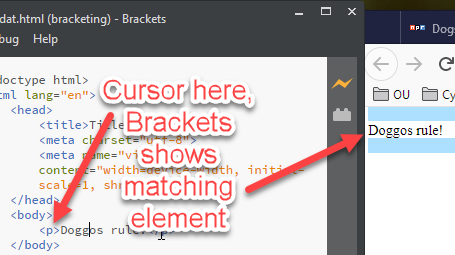 Highlighted matching element