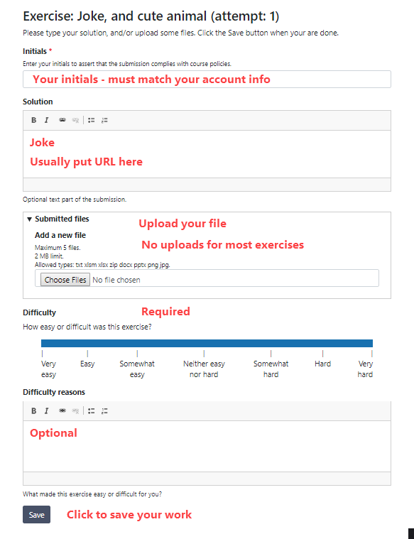 Submit solution form