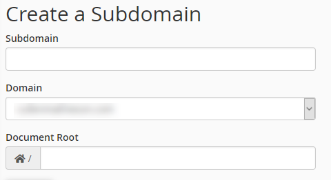 Subdomain form