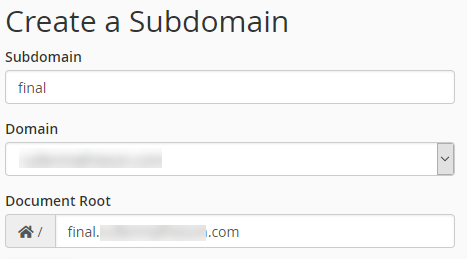 Creating a subdomain